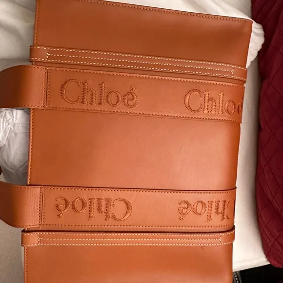 Tan Leather Chloe medium woody tote - Picture 6 of 11